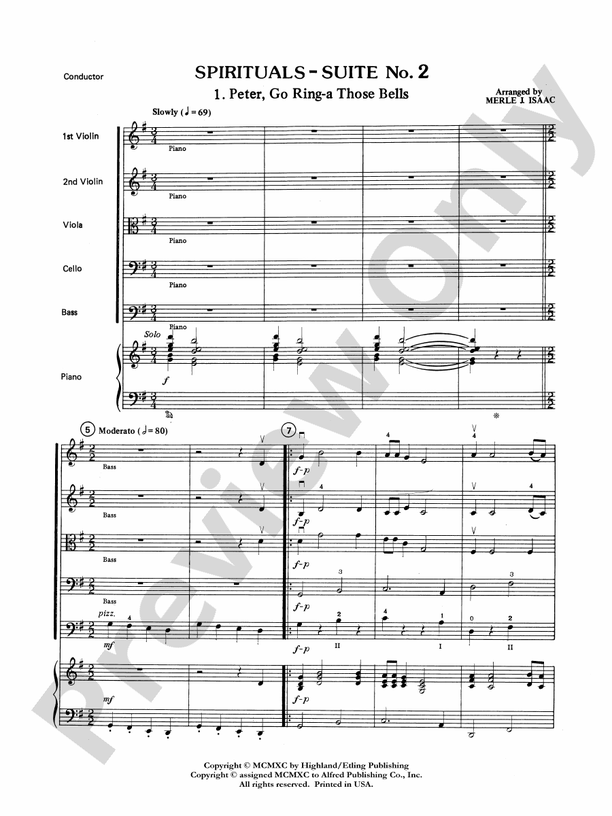 Spirituals Suite, No. 2 – String Orchestra Conductor Score & Parts (Digital Download)
