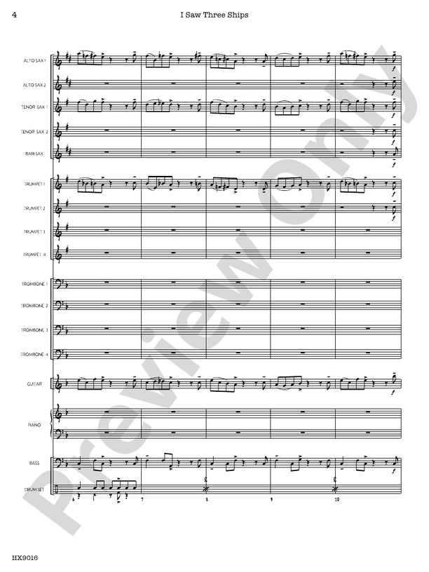 I Saw Three Ships – Jazz Ensemble Conductor Score & Parts (Digital Download)