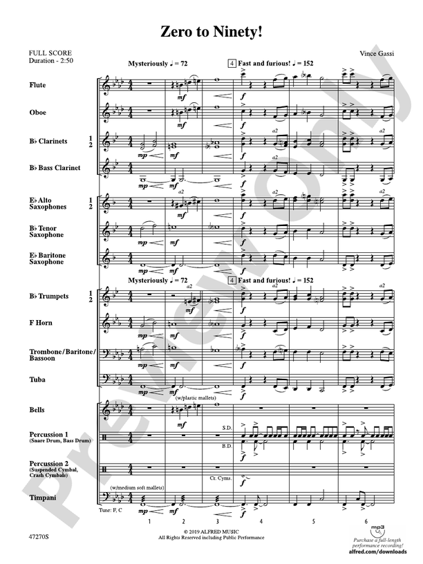 Zero to Ninety! - Concert Band Conductor Score & Parts (Digital Download)