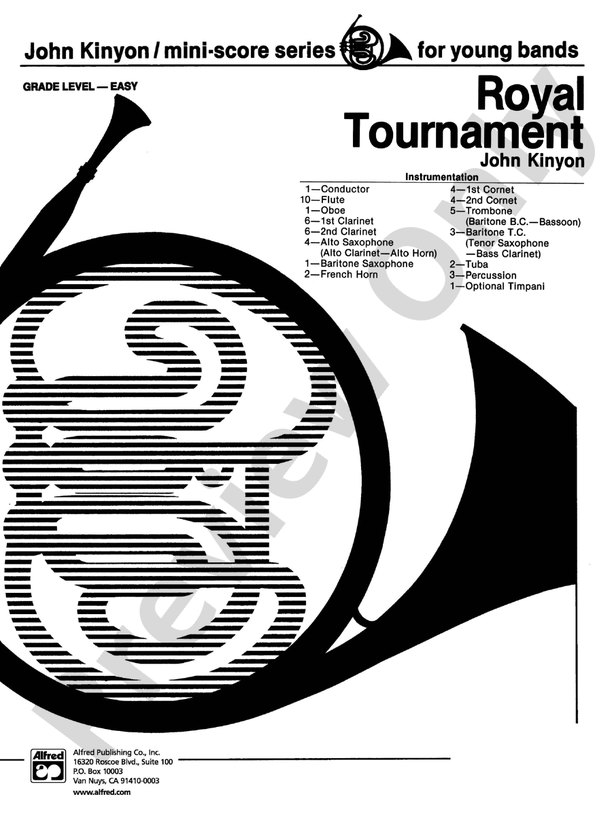 Royal Tournament - Concert Band Conductor Score & Parts (Digital Download)