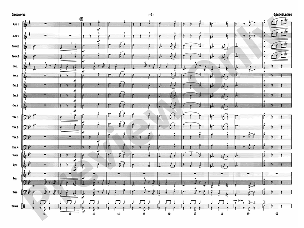 Greensleeves (Grade 3) - Jazz Ensemble Conductor Score & Parts (Digital Download)