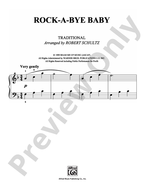 Rock-A-Bye Baby - Arr. Robert Schultz (DSM-PS-0008024) - Easy Piano (Digital Download)