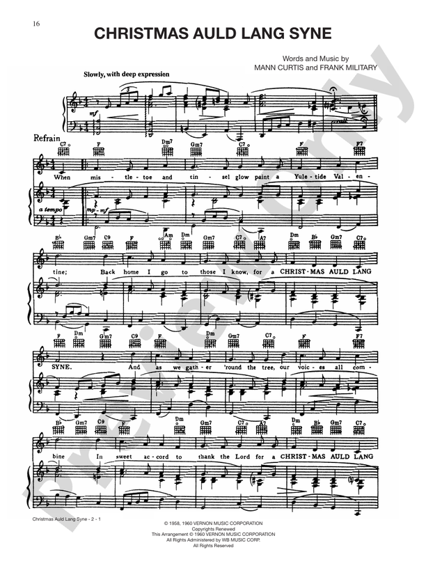 Christmas Auld Lang Syne - PVG - Bobby Darin (Digital Download)