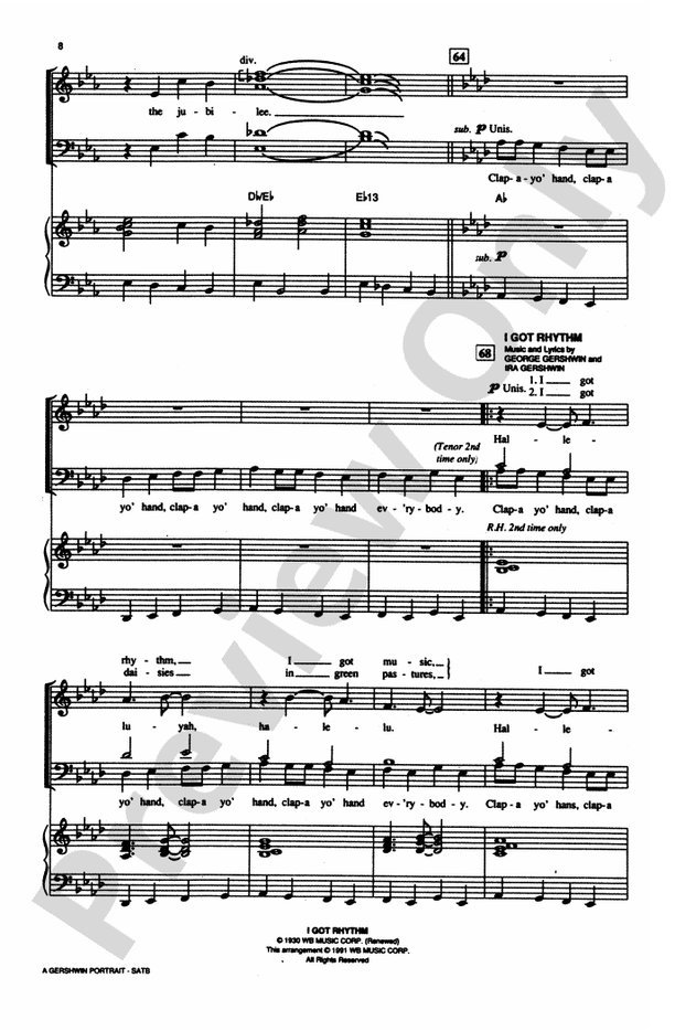 A Gershwin Portrait! The Music of George and Ira Gershwin - SATB Choral Octavo (Digital Download)