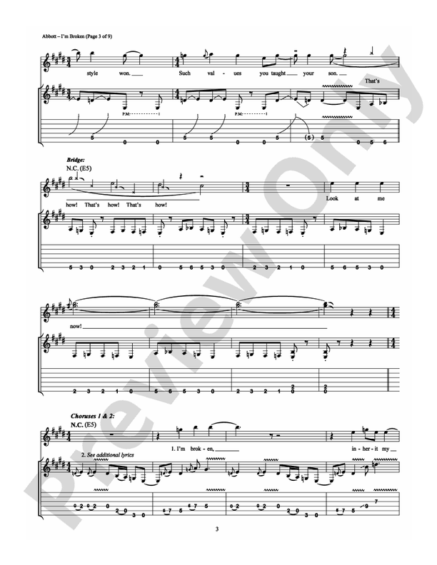 I'm Broken - Guitar TAB (Digital Download)