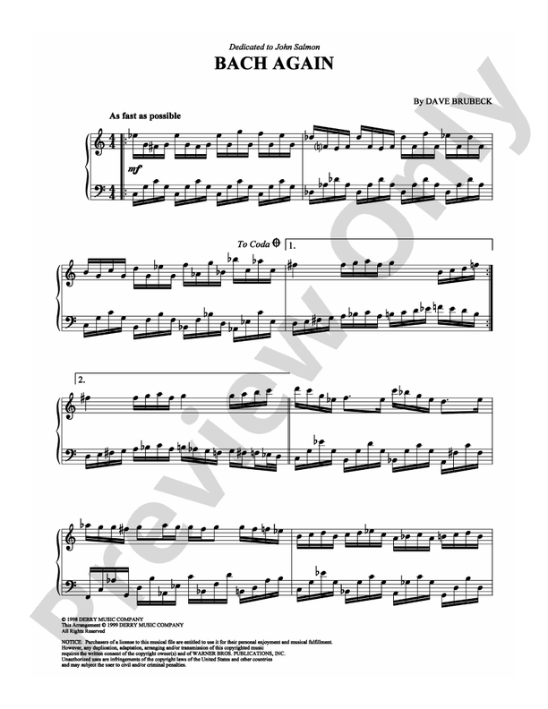 Bach Again - Piano (Digital Download)