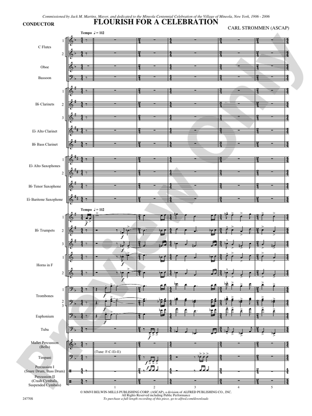 Flourish for a Celebration - Concert Band Conductor Score & Parts (Digital Download)