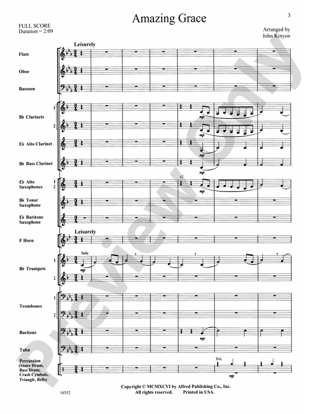 Amazing Grace - DSM-PK-0000191 - Concert Band Conductor Score & Parts (Digital Download)