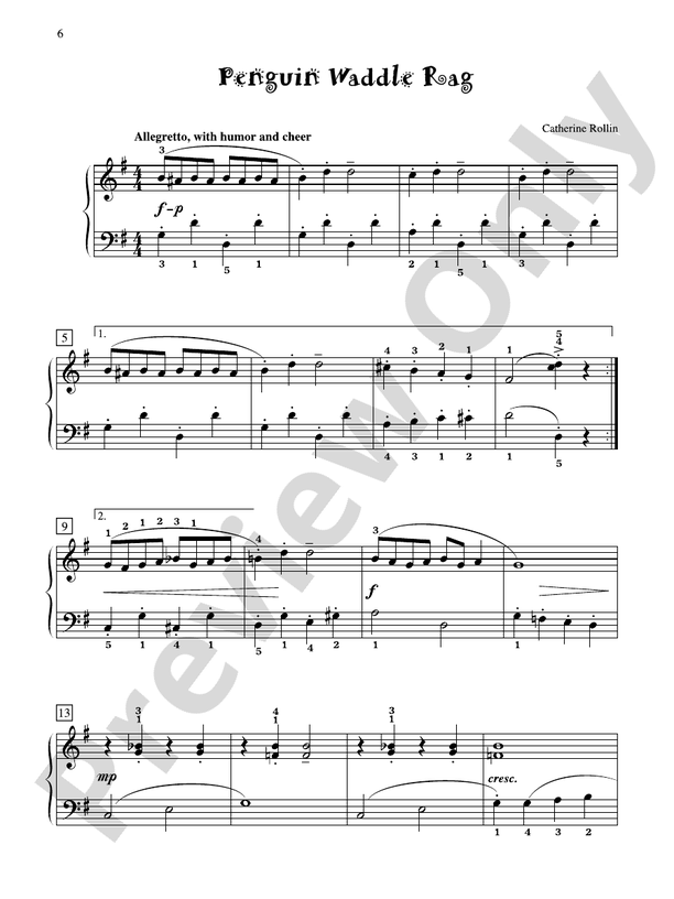 Penguin Waddle Rag - Piano Solo (Digital Download)