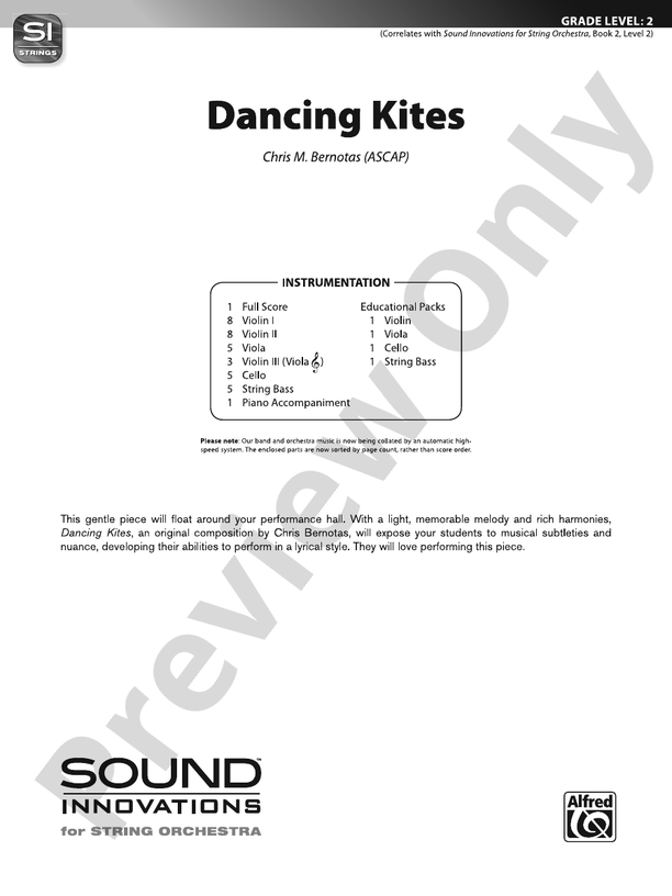 Dancing Kites - String Orchestra Conductor Score & Parts (Digital Download)