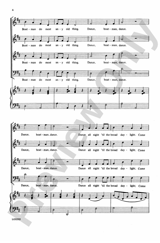Dance, Boatman, Dance – SATB Choral Octavo (Digital Download)