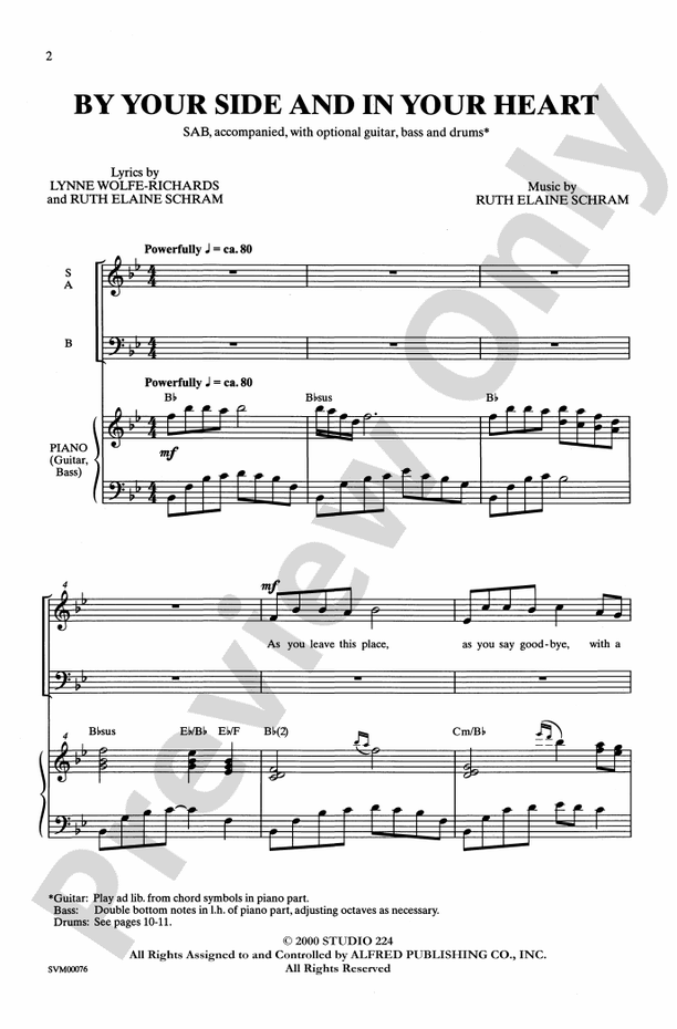 By Your Side and in Your Heart – SAB Choral Octavo (Digital Download)