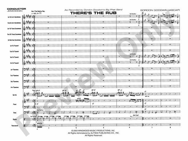 There's the Rub (Grade 5.5) - Jazz Ensemble Conductor Score & Parts (Digital Download)