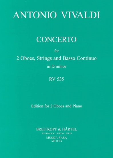 Vivaldi - Concerto in Dmin RV535 - 2 Oboes/Piano Accompaniment Musica Rara MR1641A