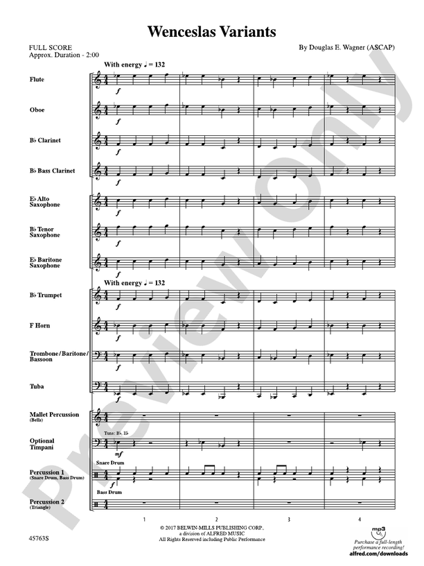 Wenceslas Variants - Concert Band Conductor Score & Parts (Digital Download)