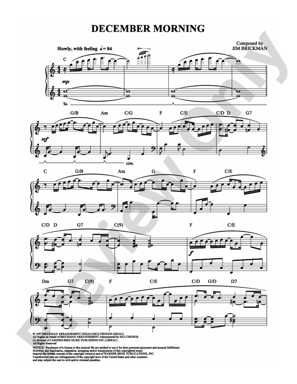 December Morning - Piano (Digital Download)