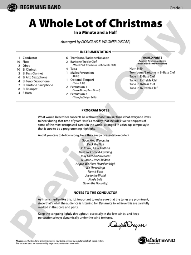 A Whole Lot of Christmas - Concert Band Conductor Score & Parts (Digital Download)