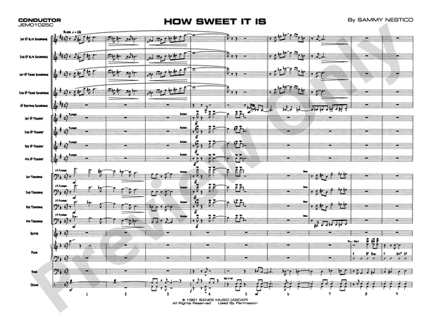 How Sweet It Is - Jazz Ensemble Conductor Score & Parts (Digital Download)
