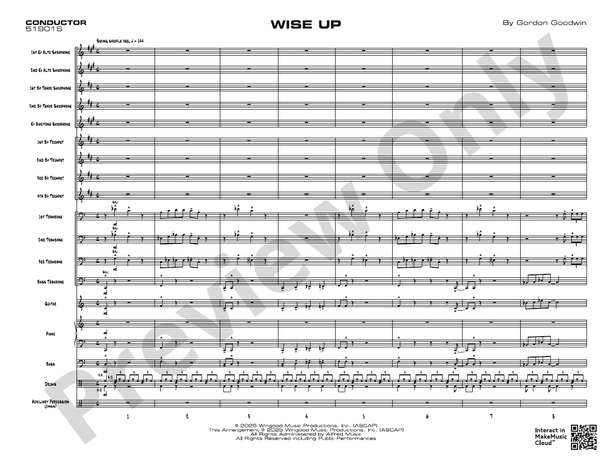 Wise Up – Jazz Ensemble Conductor Score & Parts (Digital Download)