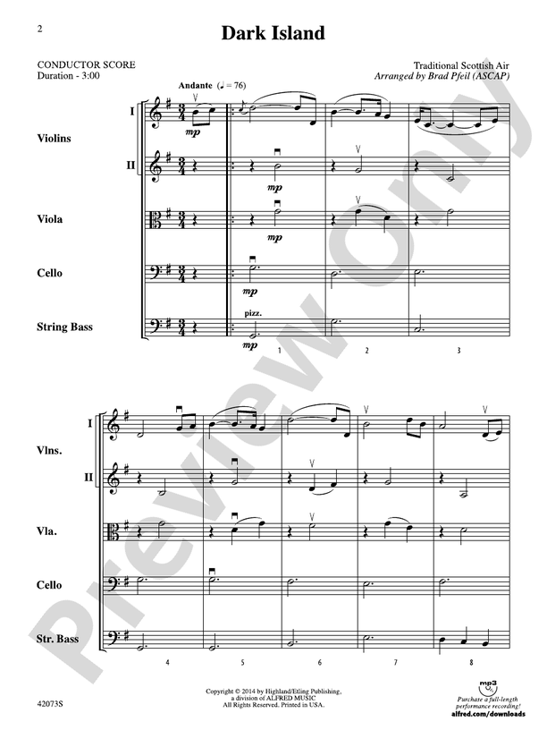 Dark Island – String Orchestra Conductor Score & Parts (Digital Download)