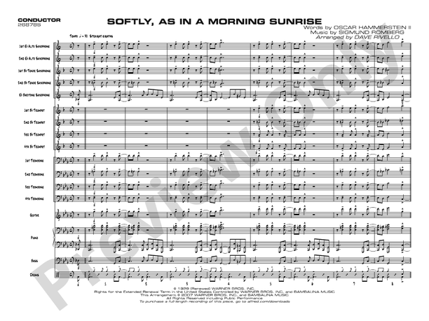 Softly, As in a Morning Sunrise (Grade 3) - Jazz Ensemble Conductor Score & Parts (Digital Download)