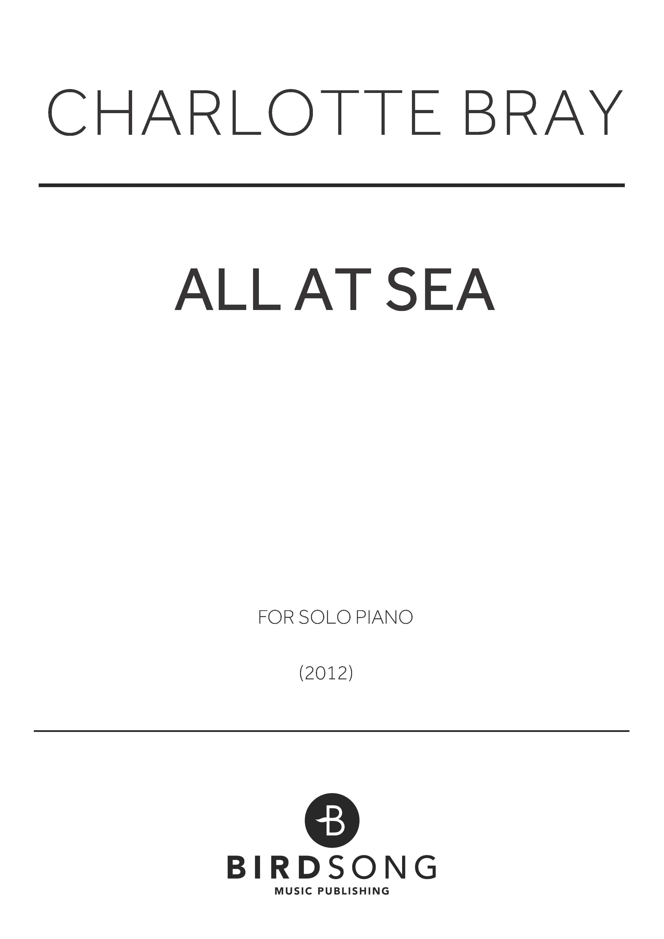 Bray - All At Sea - Piano Solo (Digital Download)