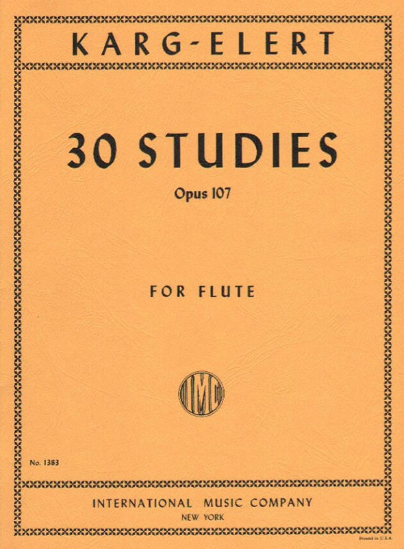 Karg-Elert 30 Studies Op. 107 for Flute - Flute IMC