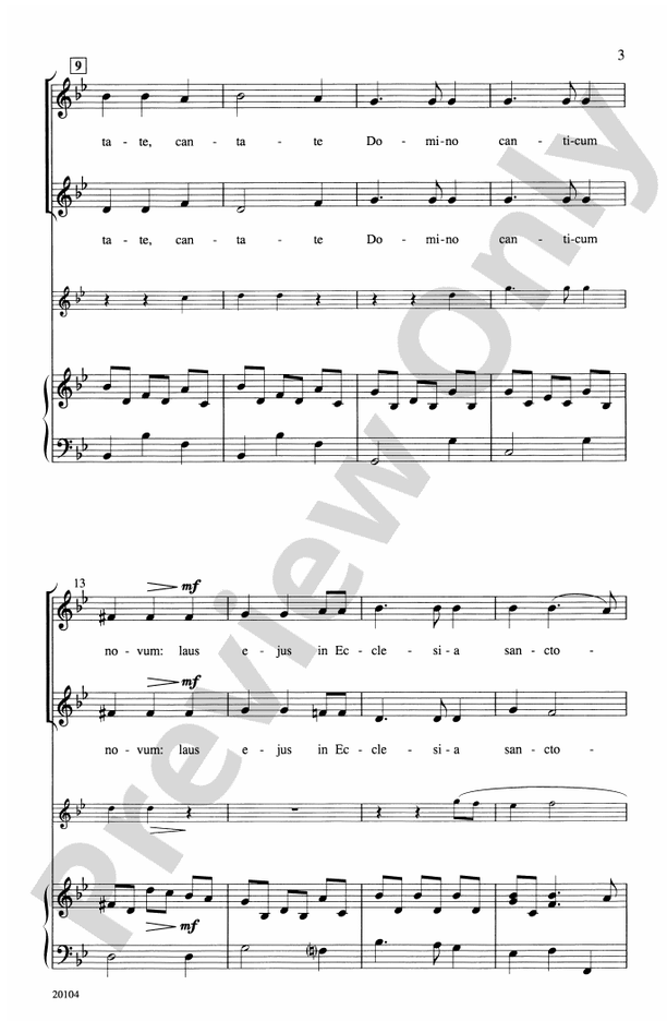 Cantate Domino - Arr. Giuseppe Pitoni – 2-Part Choral Octavo (Digital Download)