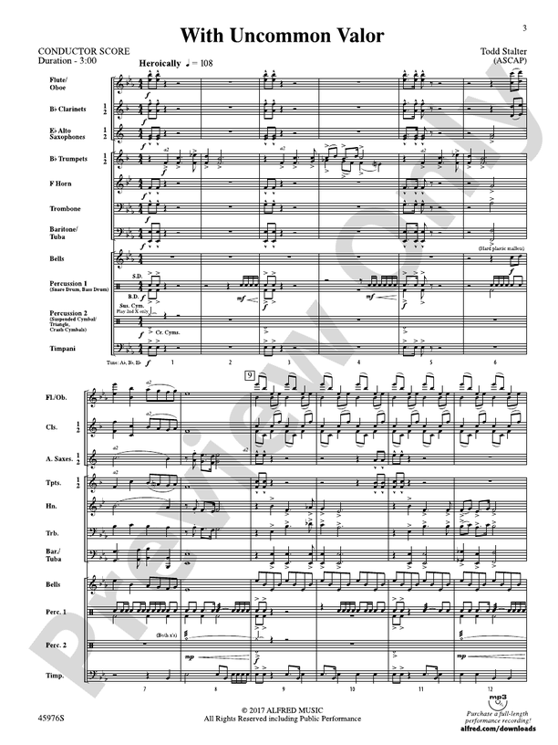 With Uncommon Valor - Concert Band Conductor Score & Parts (Digital Download)