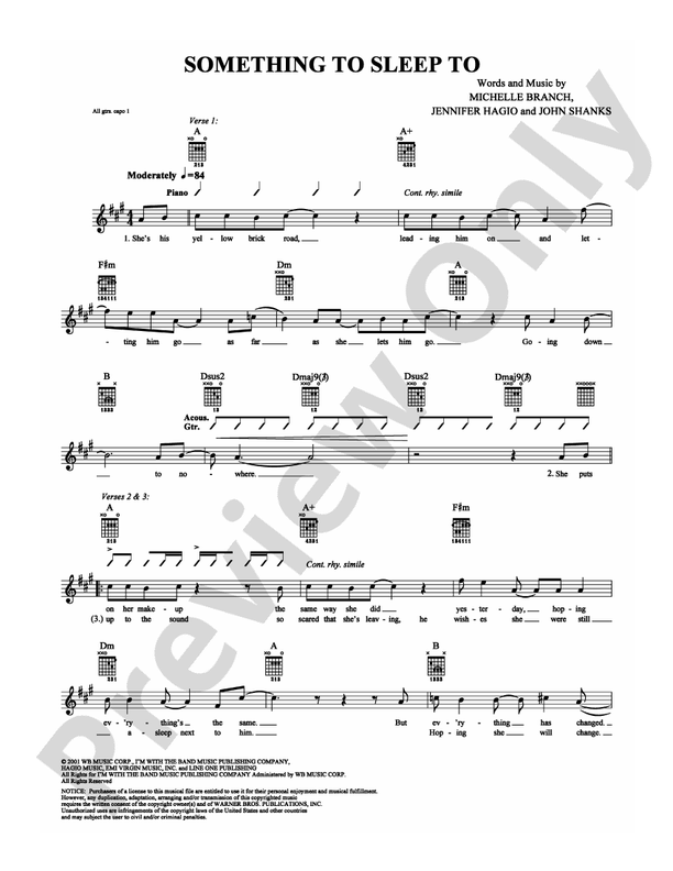 Something to Sleep To - Guitar TAB (Digital Download)