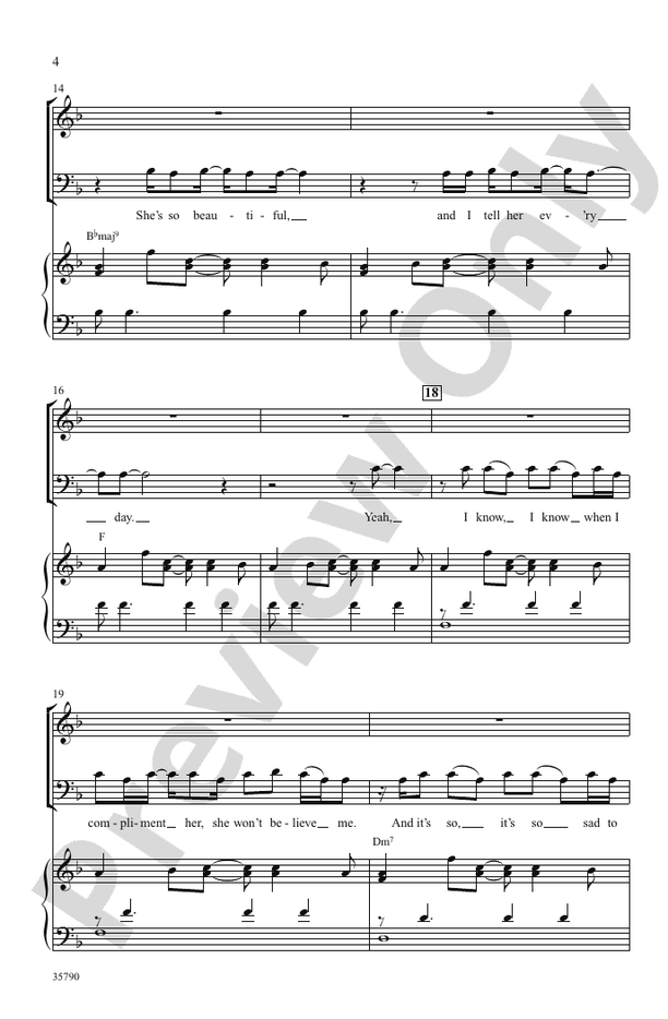 Just the Way You Are (Amazing) – SChoral 3 Part Mixed/SAB Choral Octavo (Digital Download)