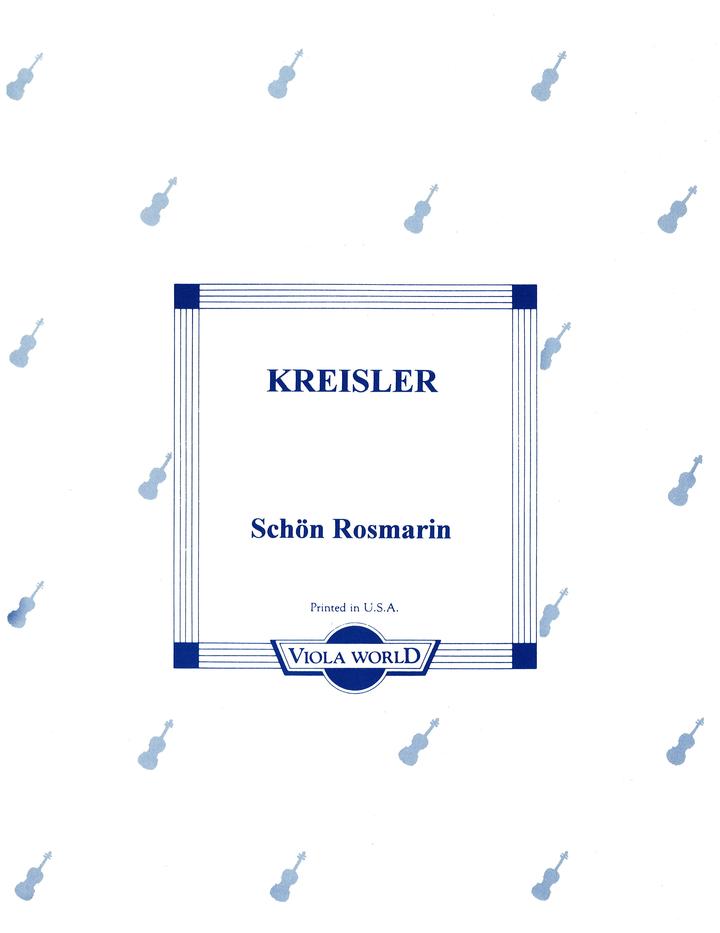 Kreisler - Schon Rosmarin - Viola/Piano Accompaniment arranged by Arnold Viola World VWP100122