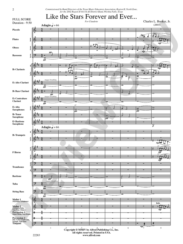 Like the Stars Forever and Ever ... - Concert Band Conductor Score & Parts (Digital Download)