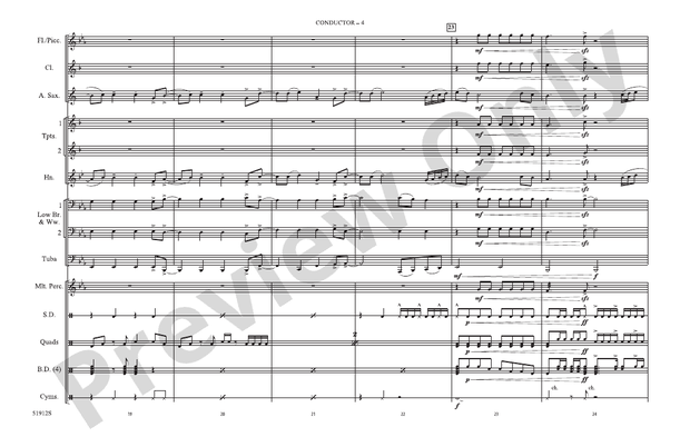 Hot N Cold (Arr. Jordan Barker) – Marching Band Conductor Score & Parts (Digital Download)
