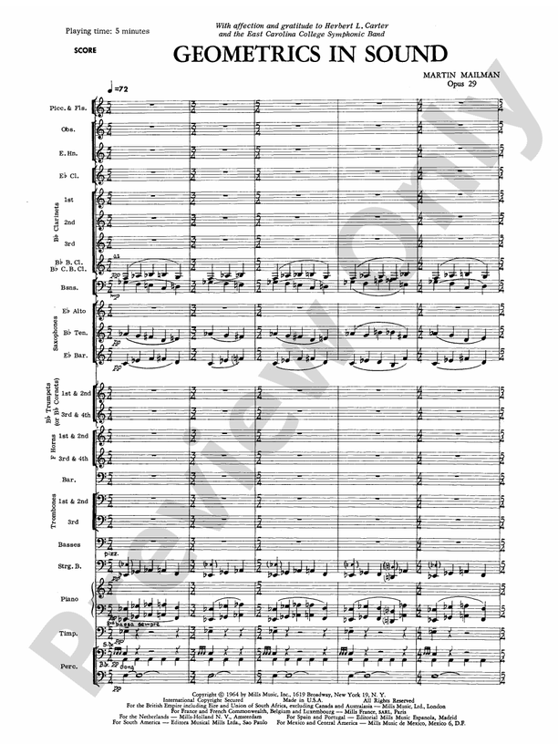 Geometrics in Sound, Op. 29 - Concert Band Conductor Score & Parts (Digital Download)