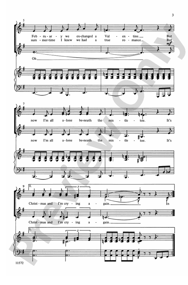 All Alone Beneath the Mistletoe - SSA Choral Octavo (Digital Download)