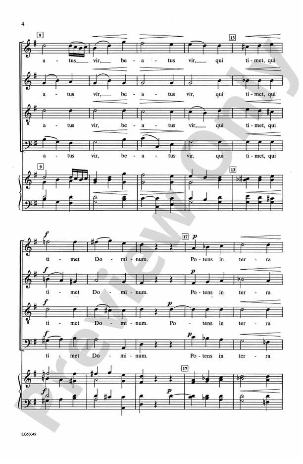 Beatus Vir – SATB, a cappella Choral Octavo (Digital Download)