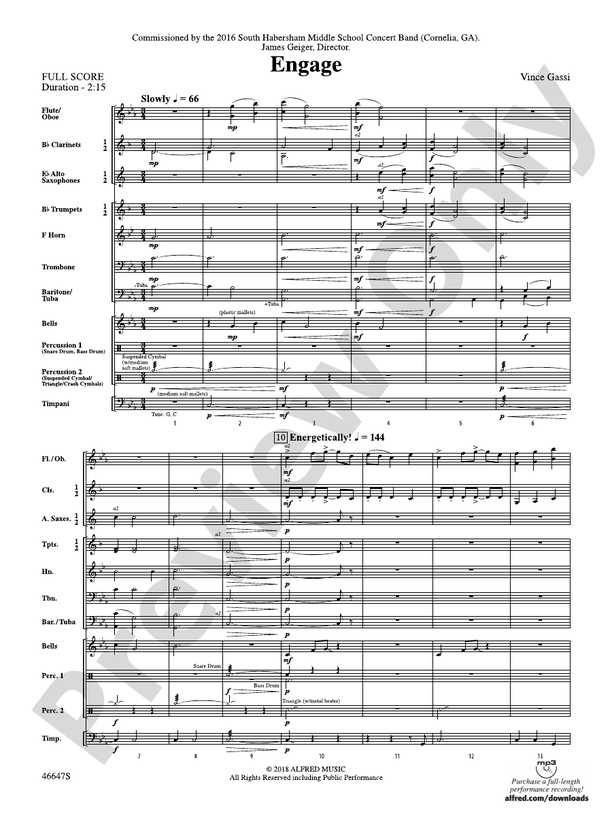 Engage - Concert Band Conductor Score & Parts (Digital Download)