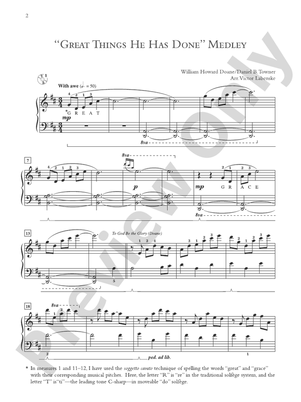 Great Things He Has Done: 10 Sacred Arrangements in a Variety of Styles - Piano (Digital Download)