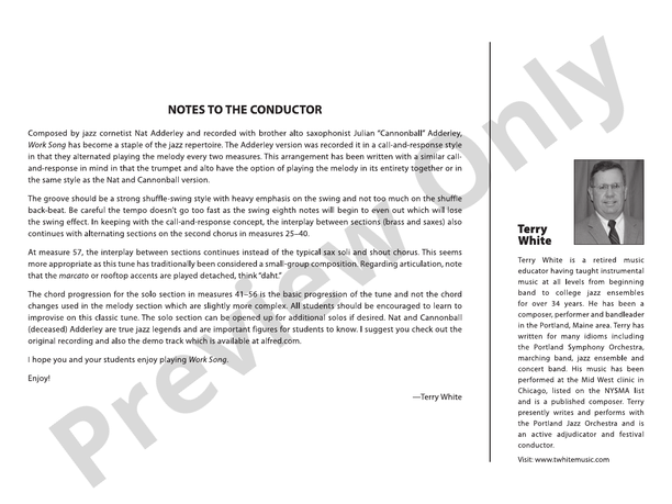 Work Song - Jazz Ensemble Conductor Score & Parts(Digital Download)