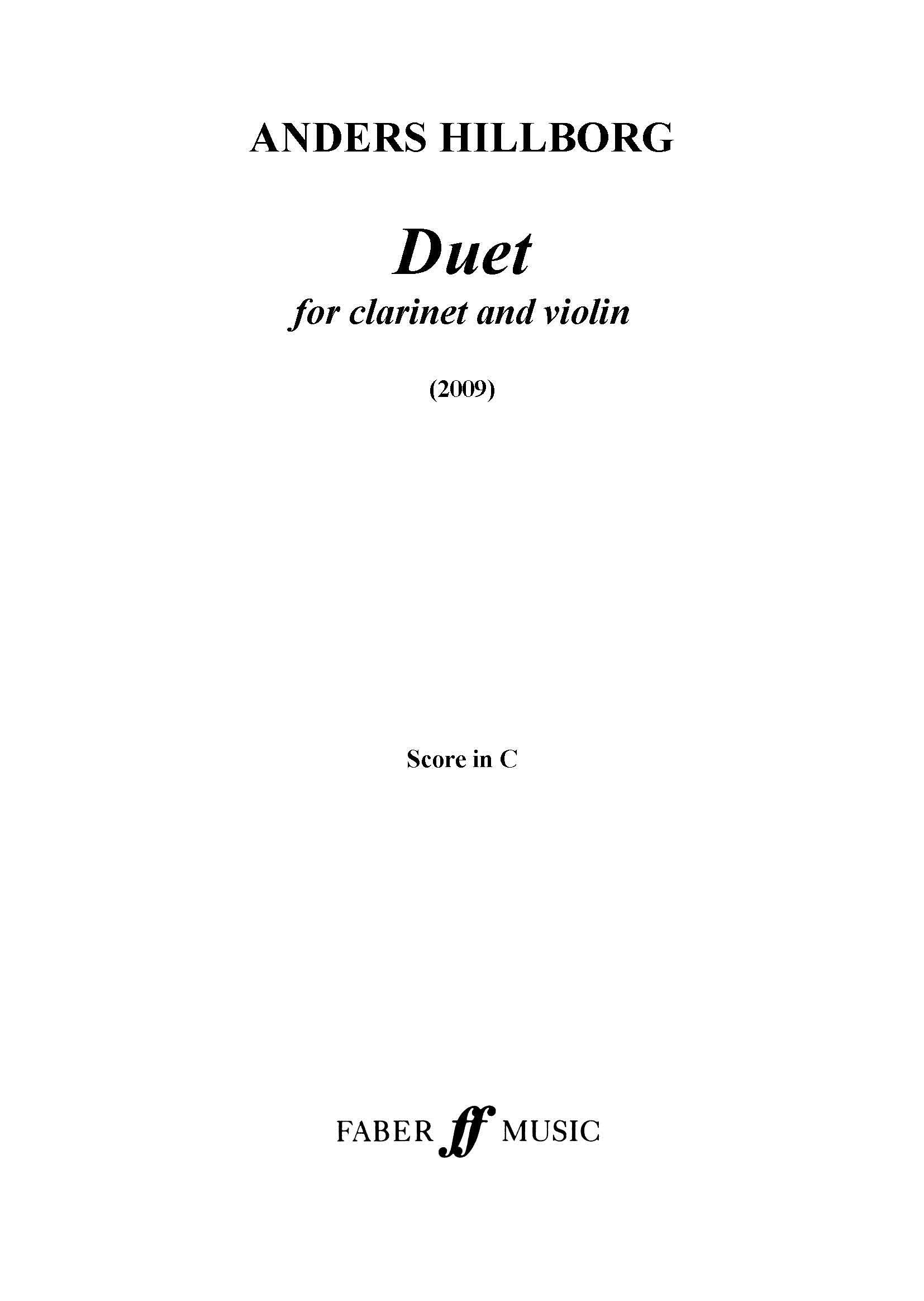 Duet - Clarinet, Violin Duet (Digital Download)