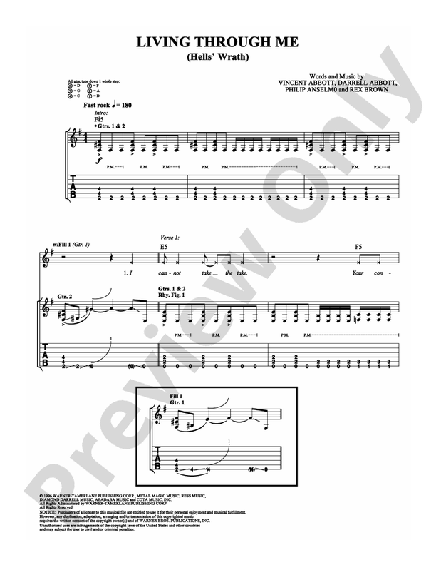 Living Through Me (Hells' Wrath) - Guitar TAB (Digital Download)