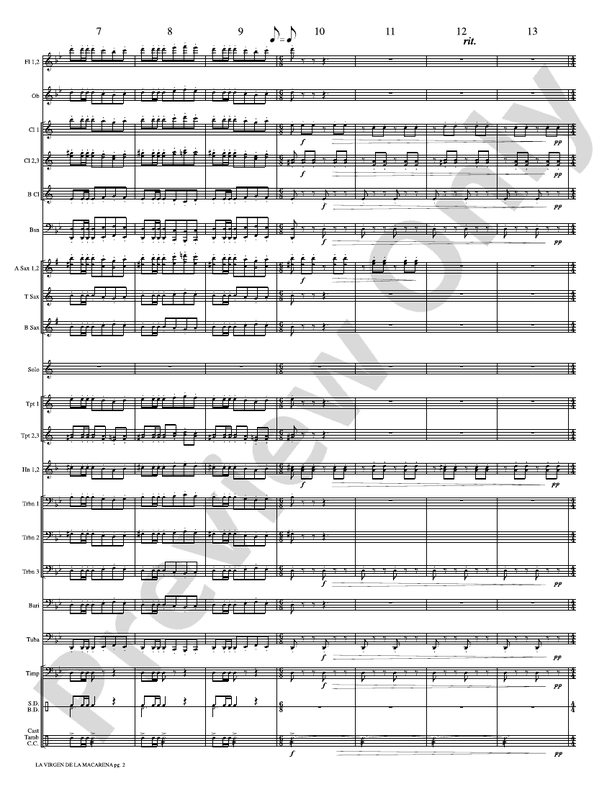 La Virgen de la Macarena (Solo Trumpet and Concert Band) - Concert Band Conductor Score & Parts (Digital Download)