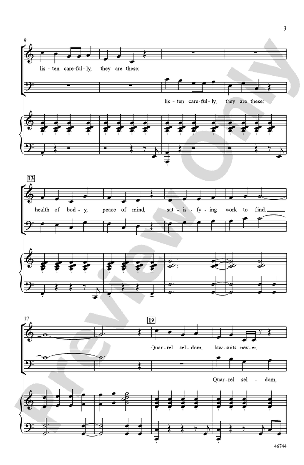 A Pleasant Life - SATB Choral Octavo (Digital Download)