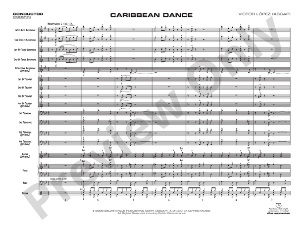 Caribbean Dance - Jazz Ensemble Conductor Score & Parts(Digital Download)