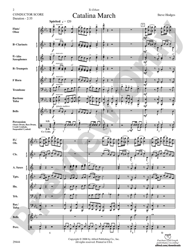 Catalina March - Concert Band Conductor Score & Parts (Digital Download)
