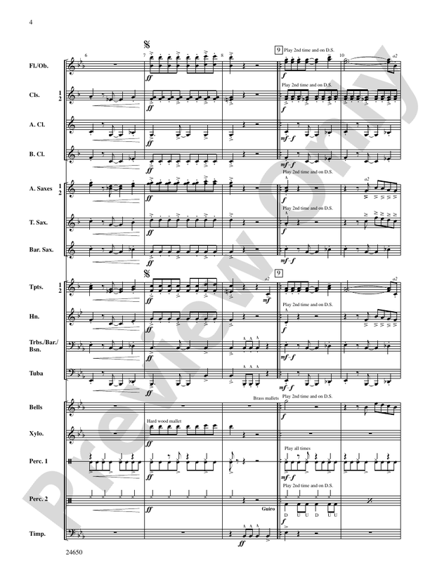 Salsa and Chips - Concert Band Conductor Score & Parts (Digital Download)