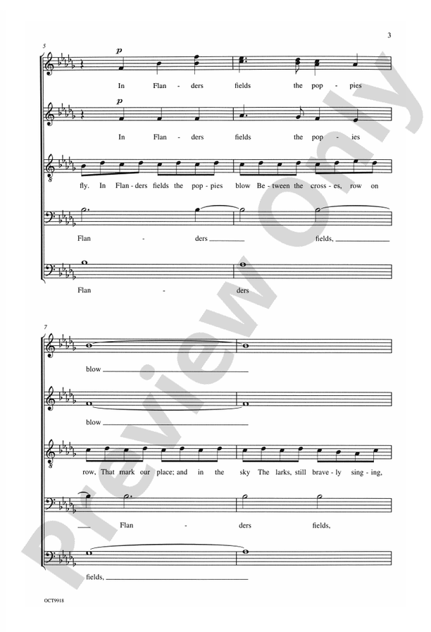 Flanders Fields – SSAATTBB Choral Octavo (Digital Download)