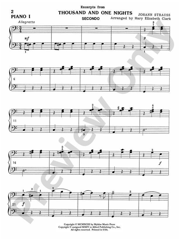 Thousand and One Nights - 2 Pianos, 8 Hands (Digital Download)