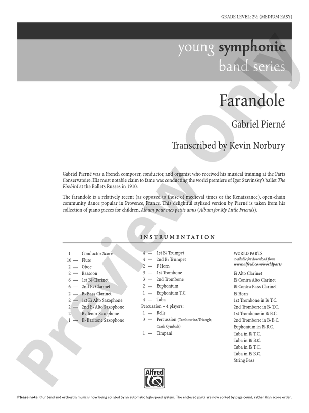 Farandole - Concert Band Conductor Score & Parts (Digital Download)